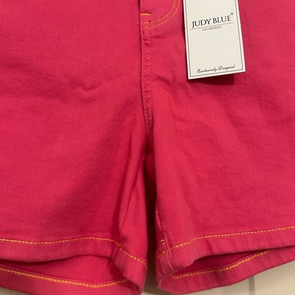 ♦️ Judy Blue Hight Waist Barbie Pink Denim Jean Shorts Size Large - Picture 7 of 7